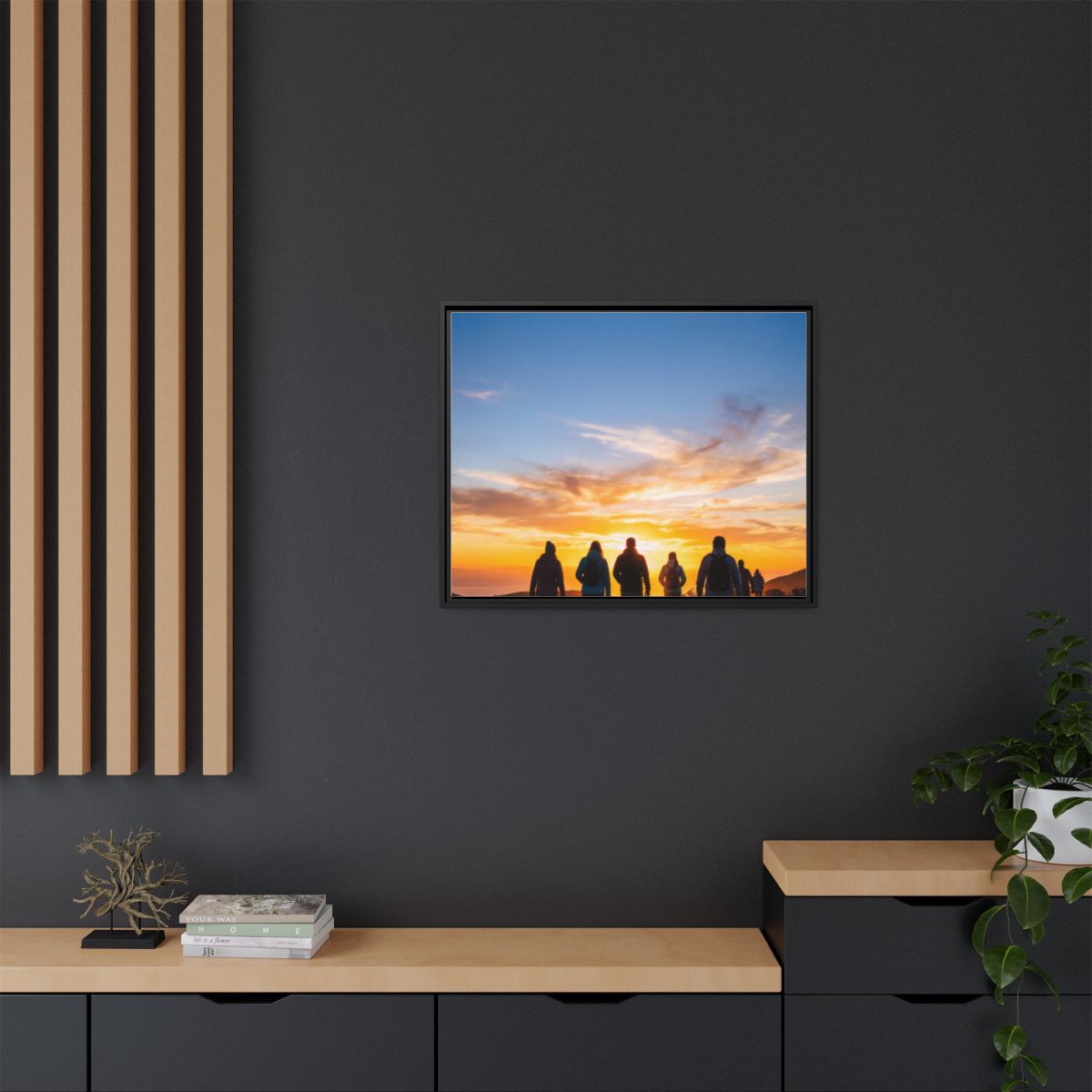 Framed Matte Canvas - Radiant Sunset Art — Black / 1.25"