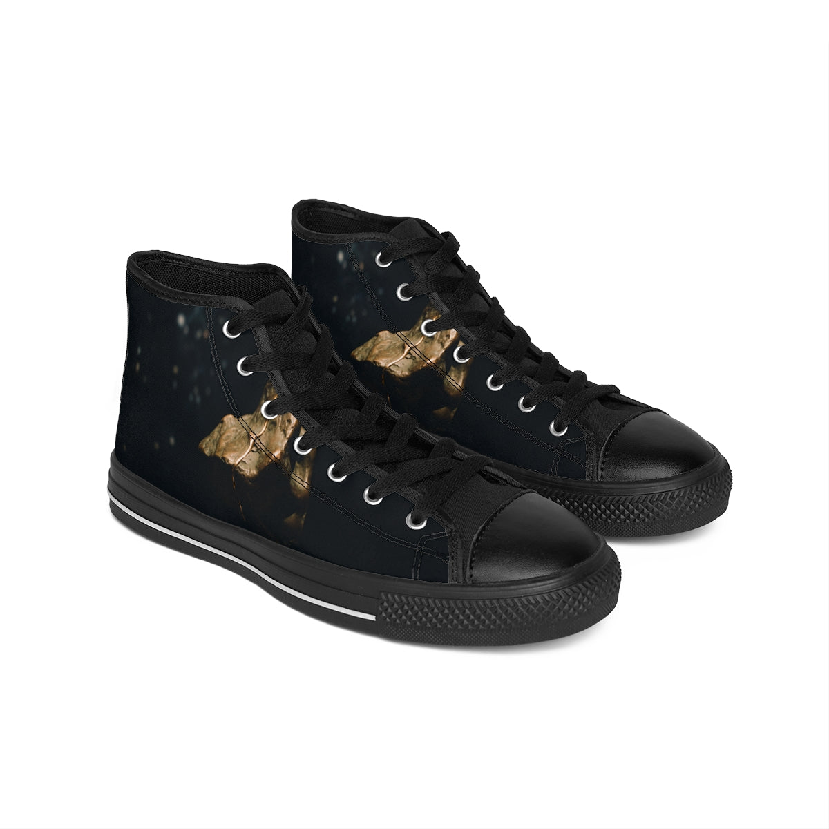 Women's Classic Sneakers with Bronze Stone Art