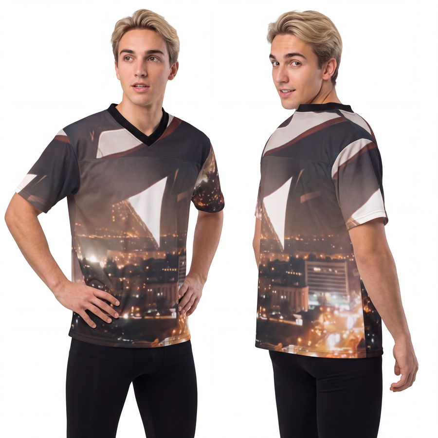 Men's Football Jersey - Midnight City Skyline