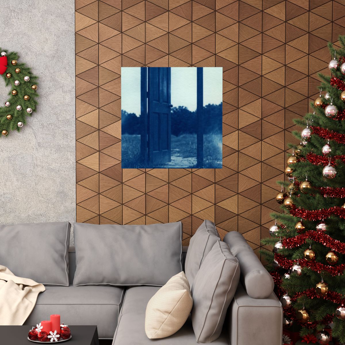 Matte Vertical Poster - Cyanotype Gate (8×10 & 36×54) |...