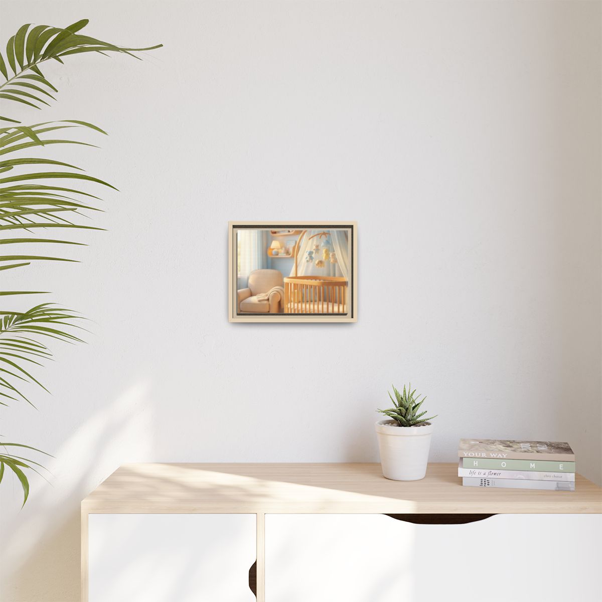 Matte Canvas, Framed - Dreamy Serene Nursery Art — Natural /...