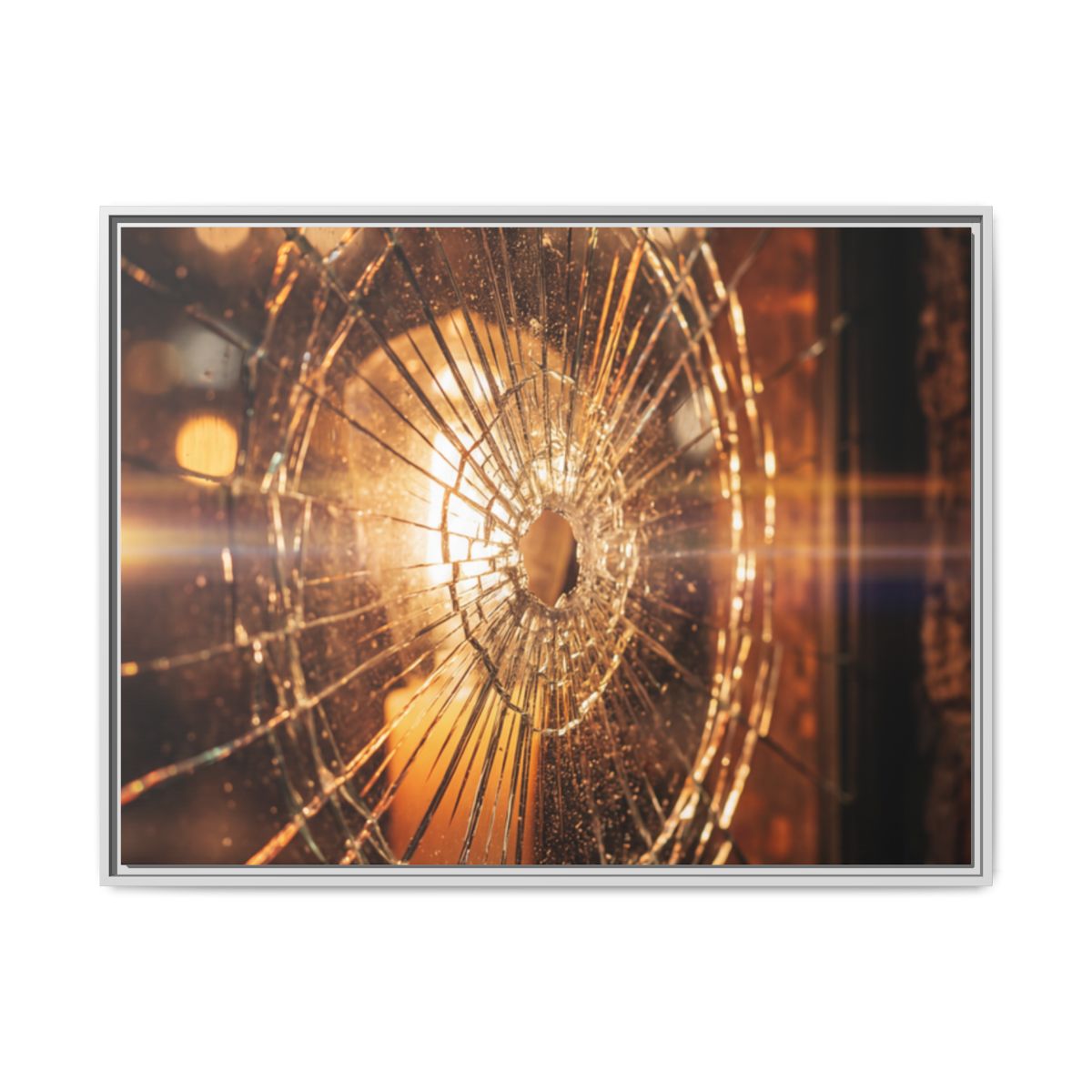 Framed Matte Canvas - Shattered Glass — White / 1.25"
