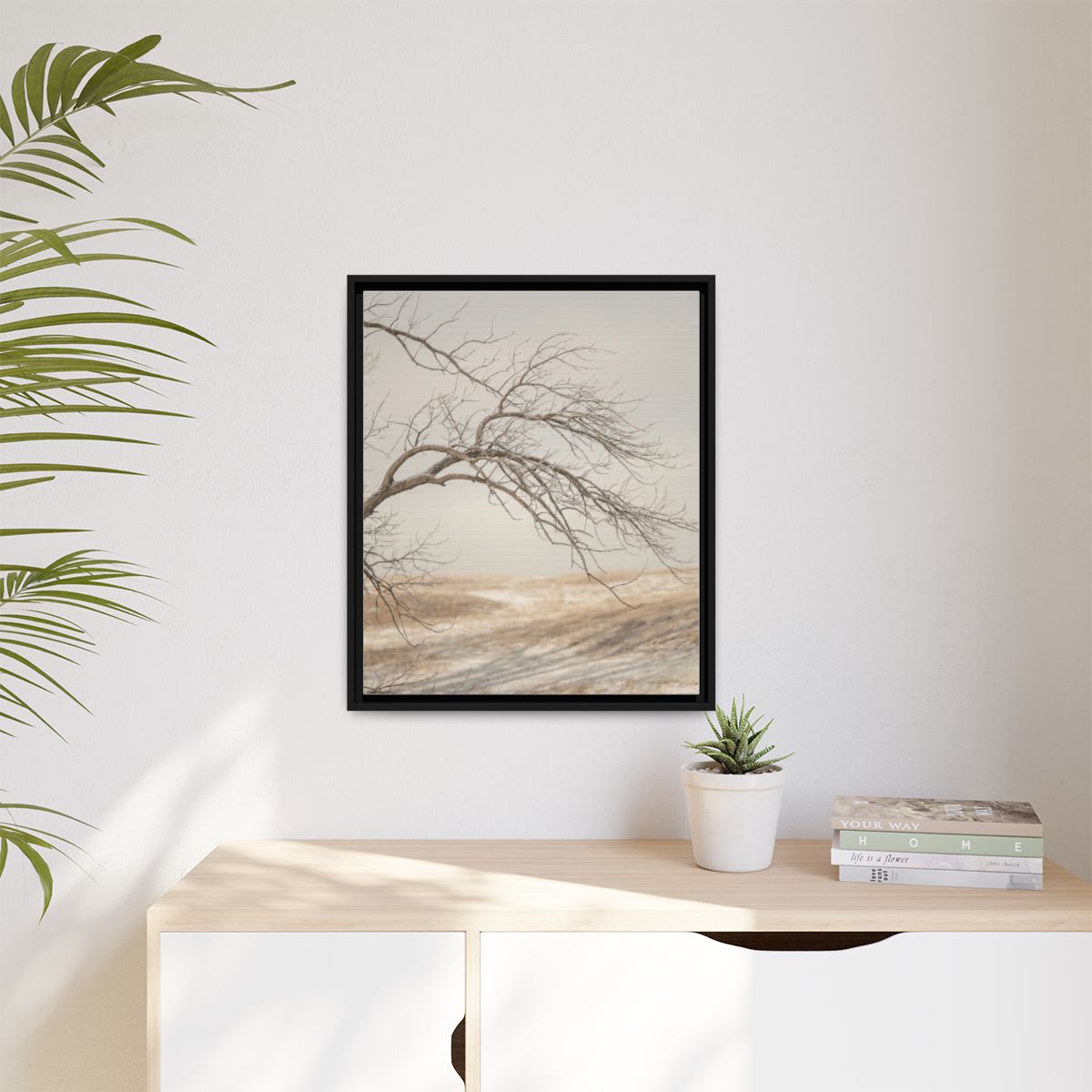 Matte Canvas, Framed - Winter Branch Solitude Landscape —......