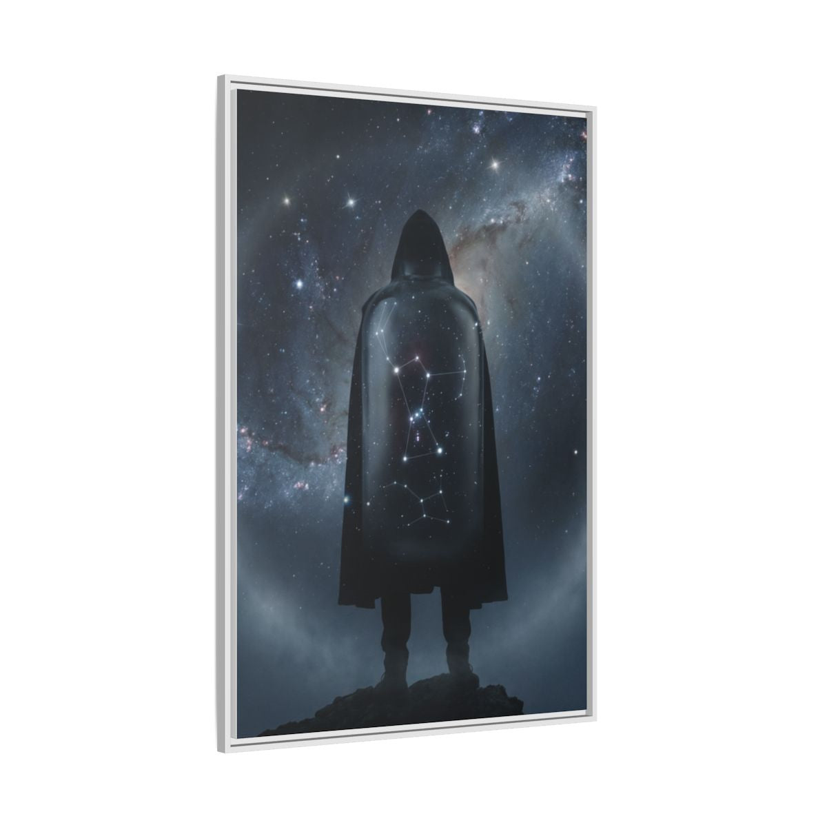 Framed Matte Canvas - Cosmic Sentinel — White / 1.25" (8×10, 9×12, 11×14, 12×16, 10×20, 12×18, 16×20, 16×24, 18×24, 12×36, 20×24, 16×32, 20×30, 24×30, 24×32, 16×48, 24×36, 24×48, 30×40, 20×60, 32×48, 30×60 & 40×60)