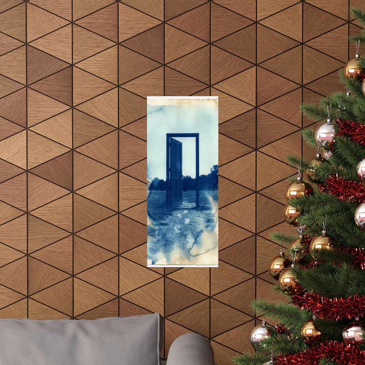 Matte Vertical Poster - Cyanotype Gate (8×10 & 36×54) |...