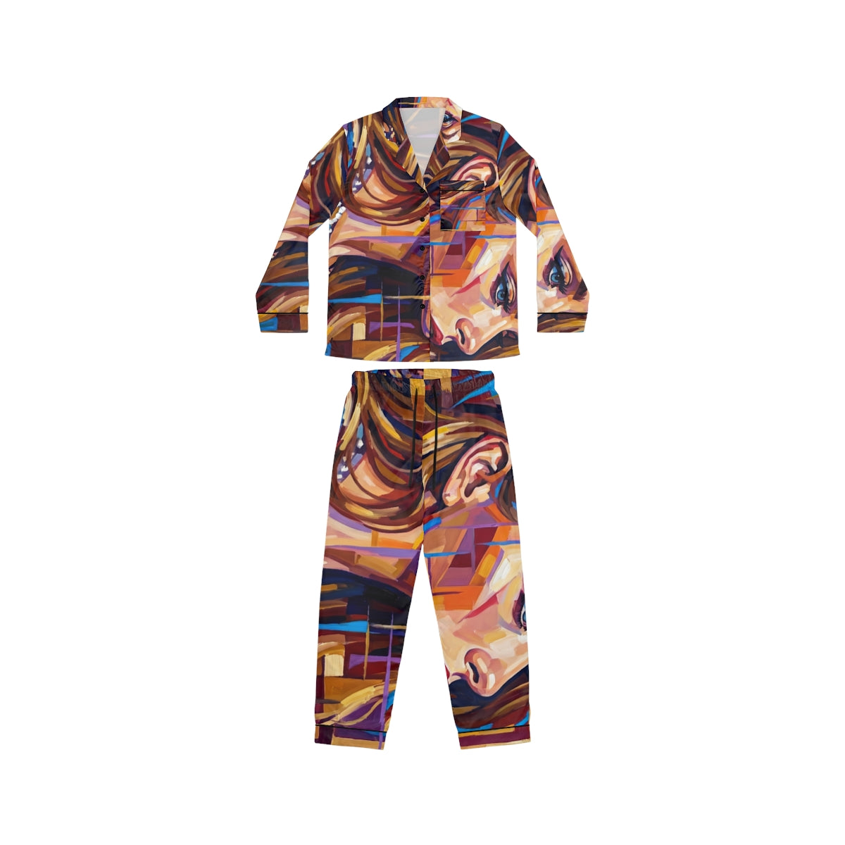 Women's Satin Pajamas - Shattered Elegance | Echovira...