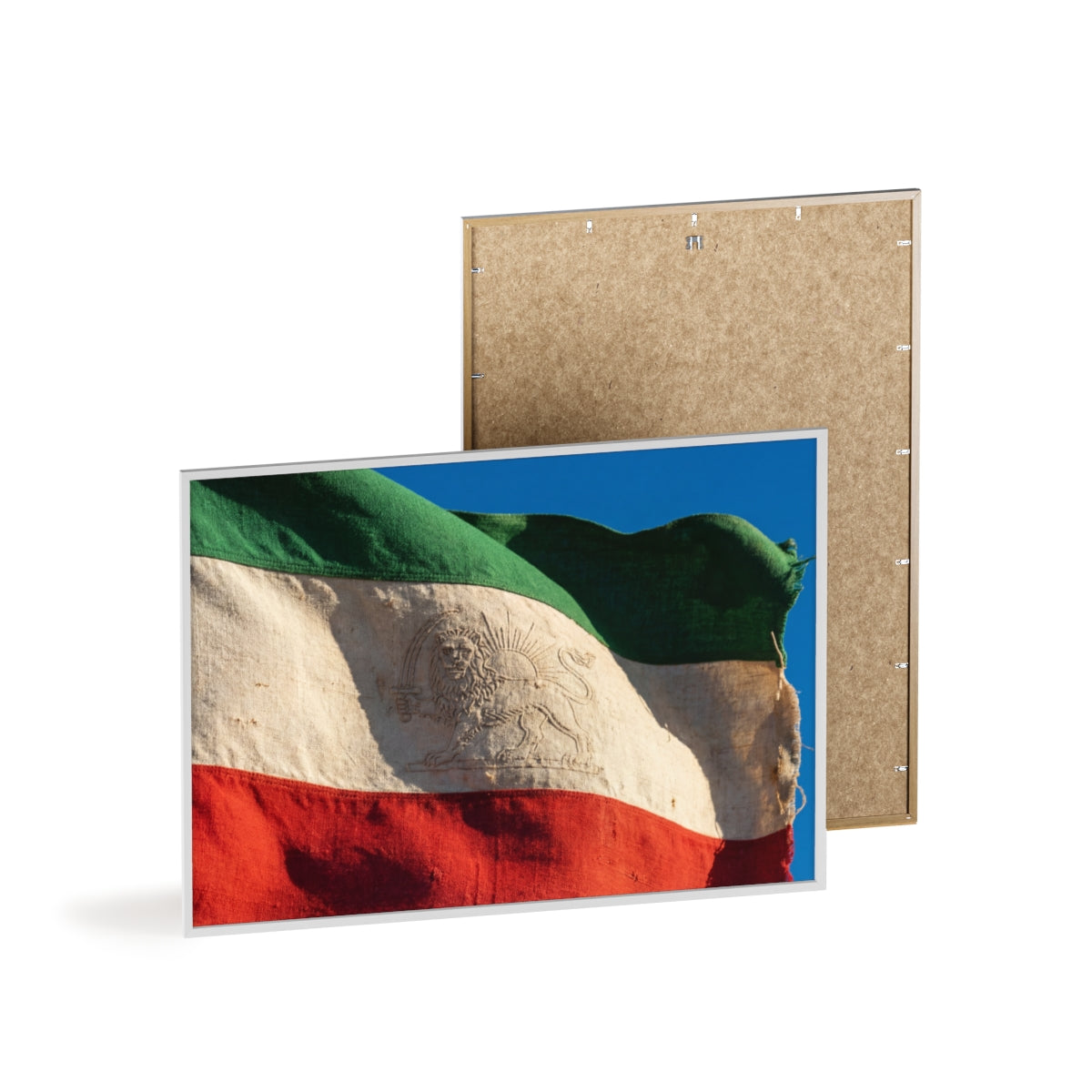 Wood Framed Poster - Vintage Flag — Landscape