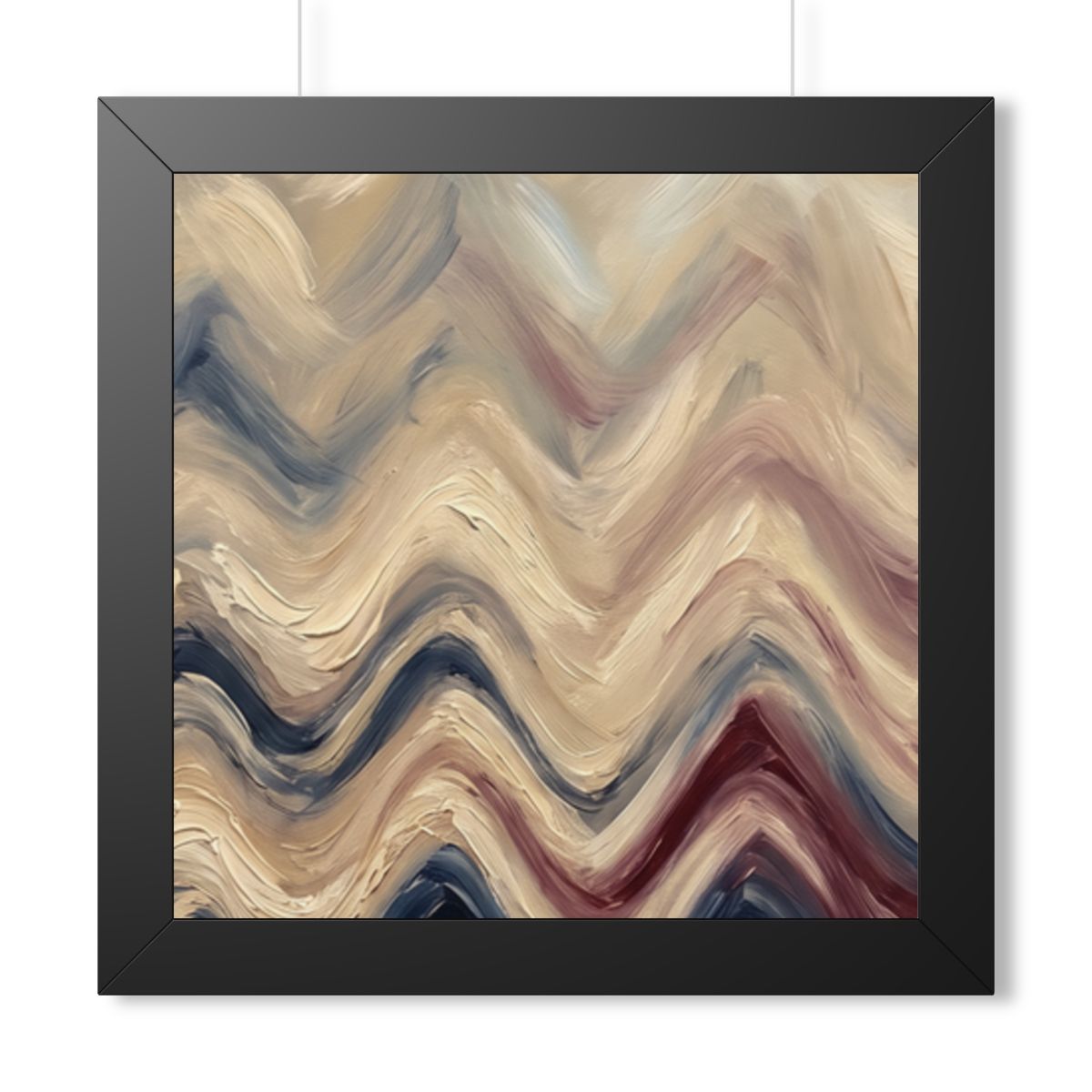 Framed Vertical Poster - Earth Chevron Wave — Black (11×14...