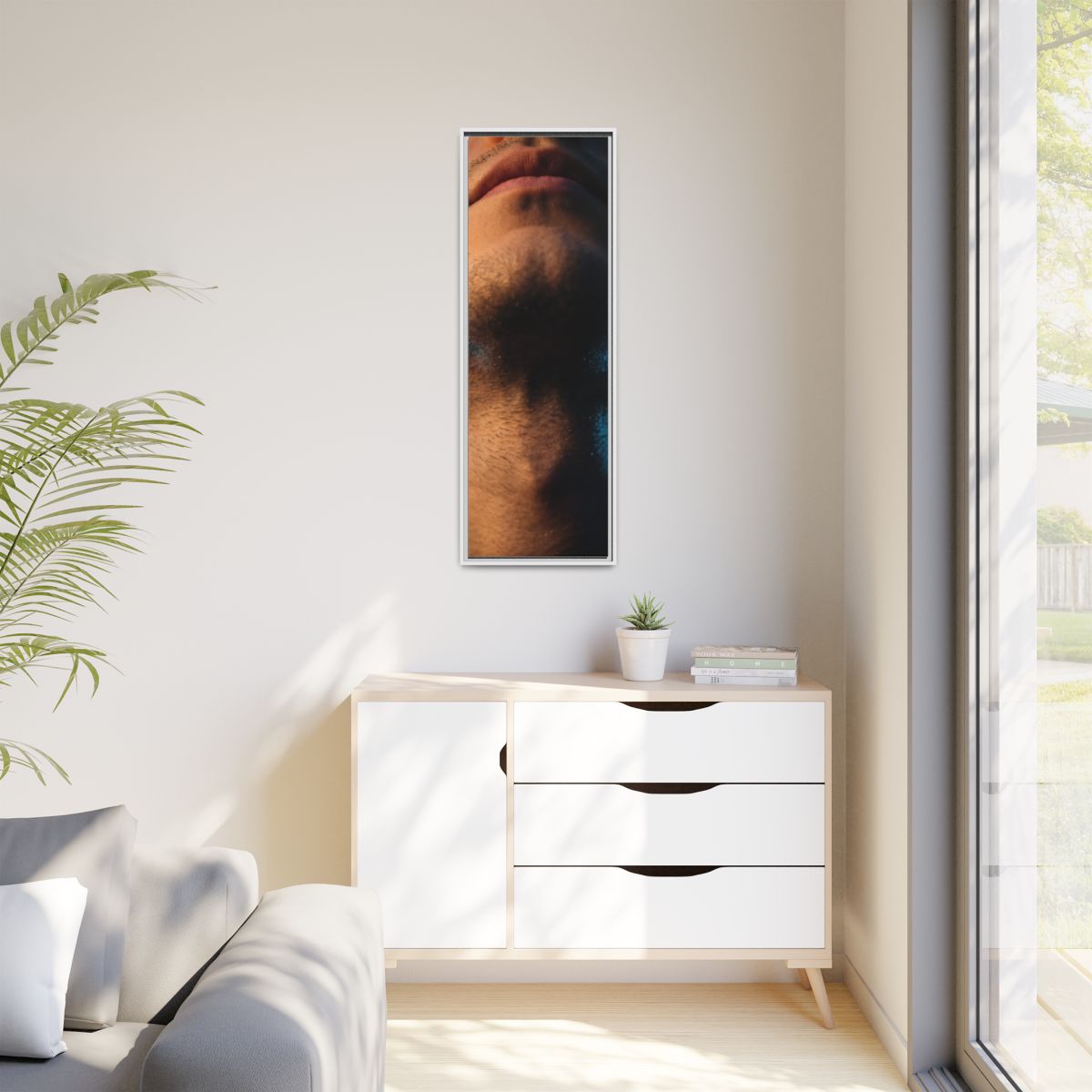 Matte Canvas, Framed - Neon Shadows Cinematic Portrait Art...