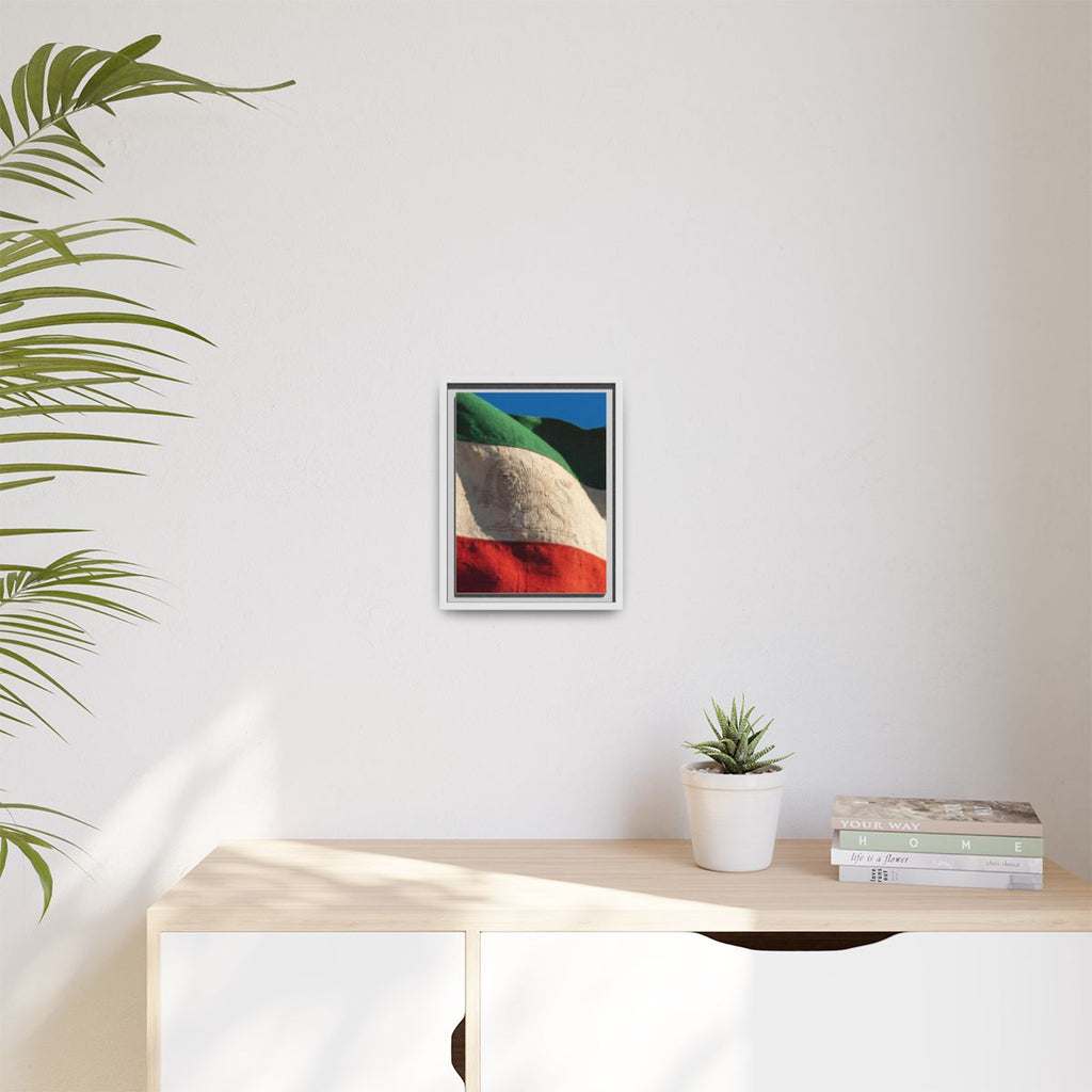 Framed Canvas Art - Distressed Flag — White / 1.25"