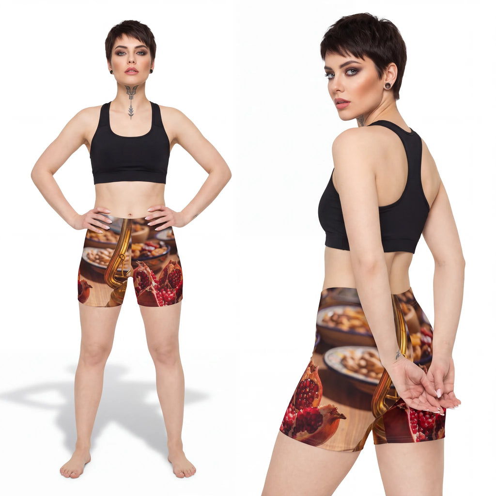Women's Biker Shorts - Amber Feast | Echovira Gallery