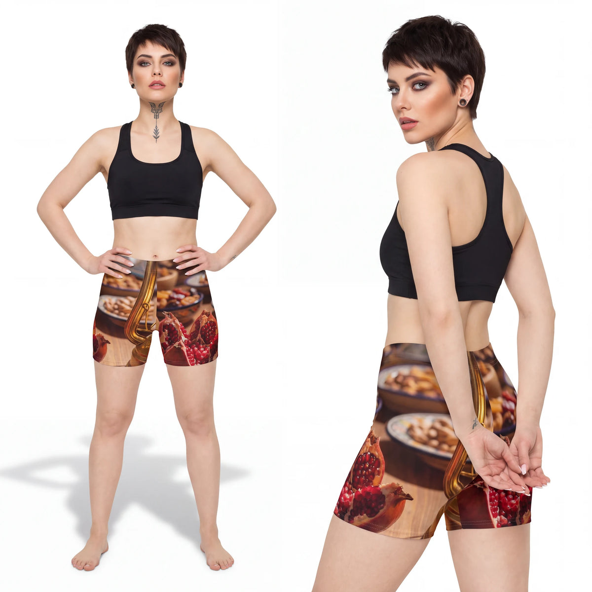 Women's Biker Shorts - Amber Feast | Echovira Gallery