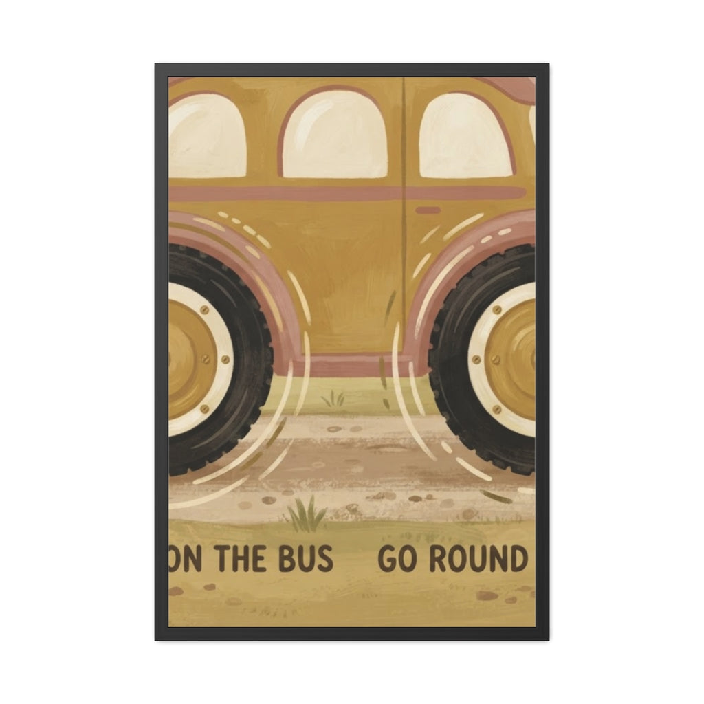 Framed Poster - Vintage Wheels on the Bus — Portrait (8×12...