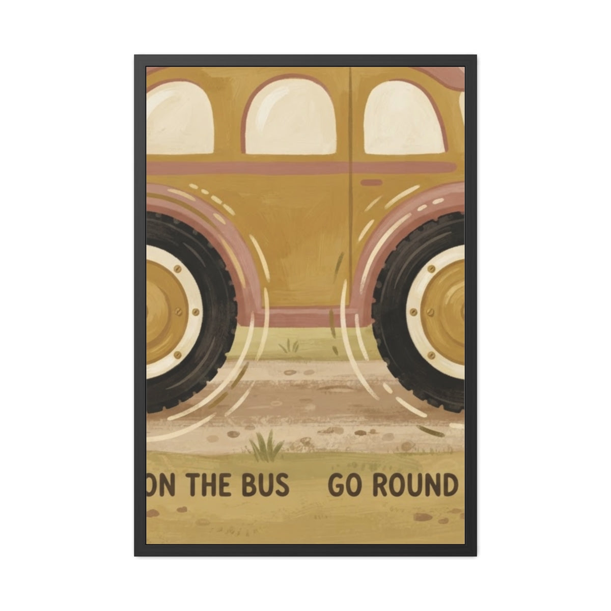 Framed Poster - Vintage Wheels on the Bus — Portrait (8×12...