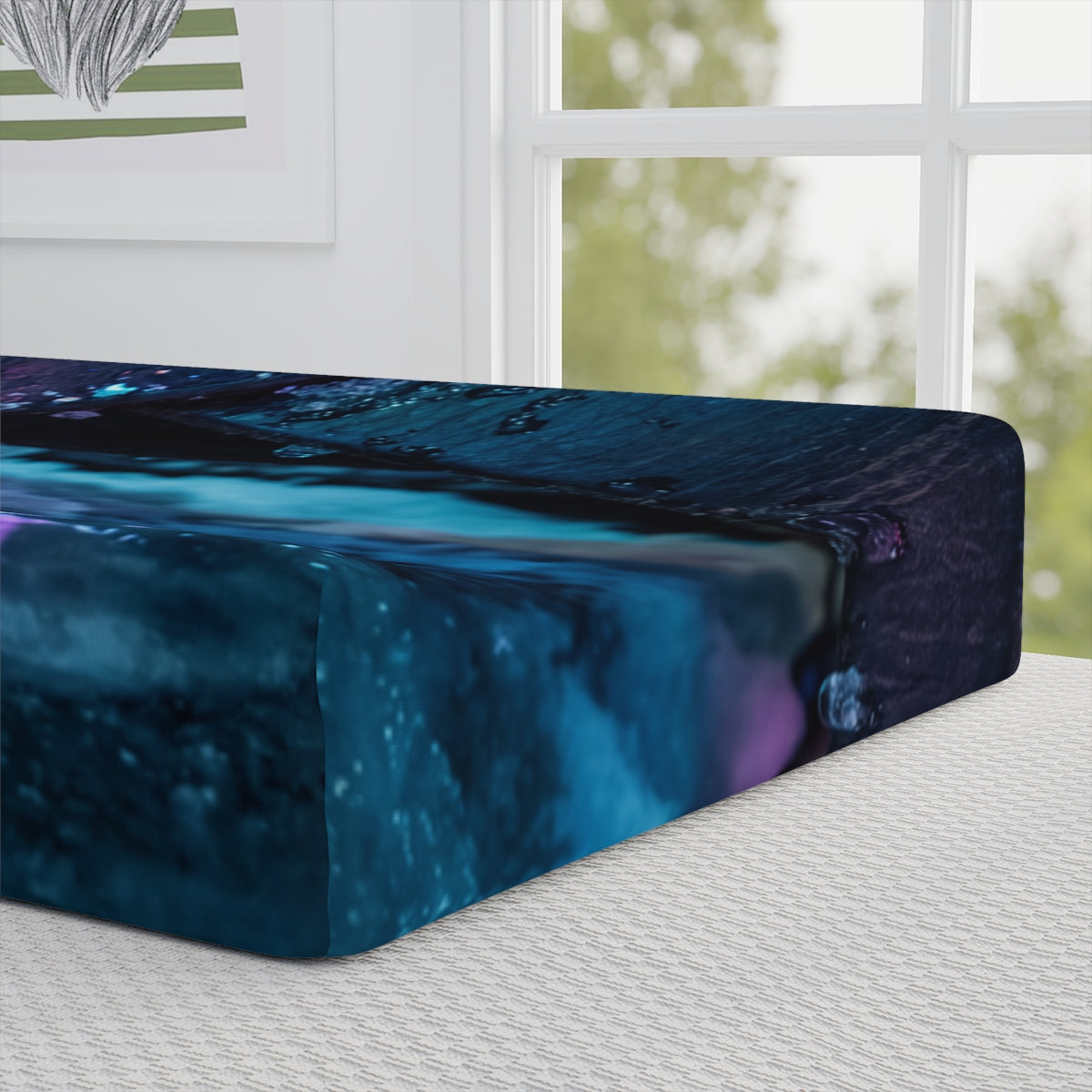 Cyberpunk Neon Street Baby Changing Pad Cover