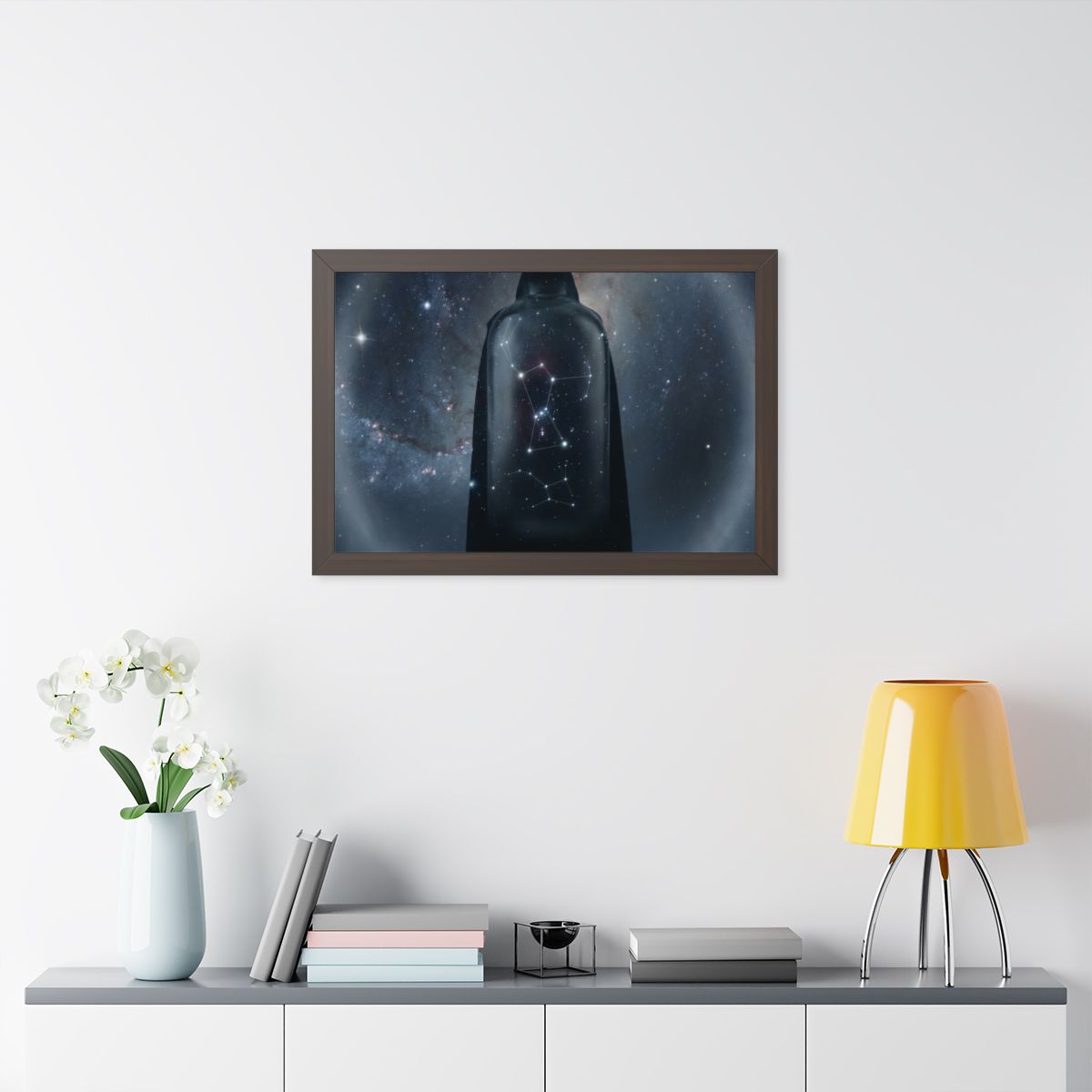 Framed Walnut Poster Orion Constellation Art