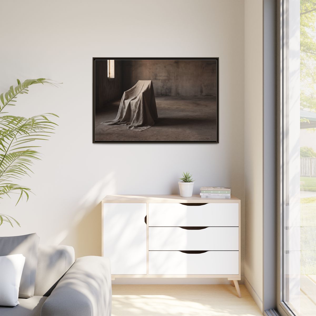 Matte Canvas, Framed - Draped Silence Still Life Art... |...