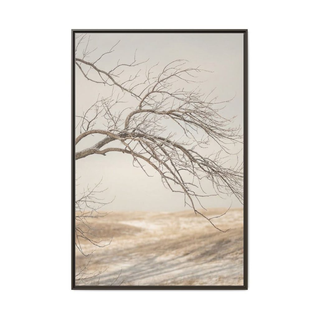 Matte Canvas, Framed - Winter Branch Solitude Landscape —......