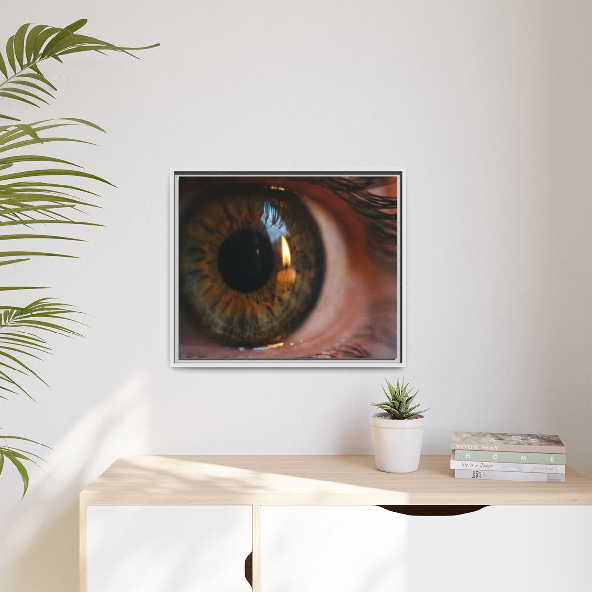 Matte Canvas, Framed - Amber Iris Reflection Fine Art Print...