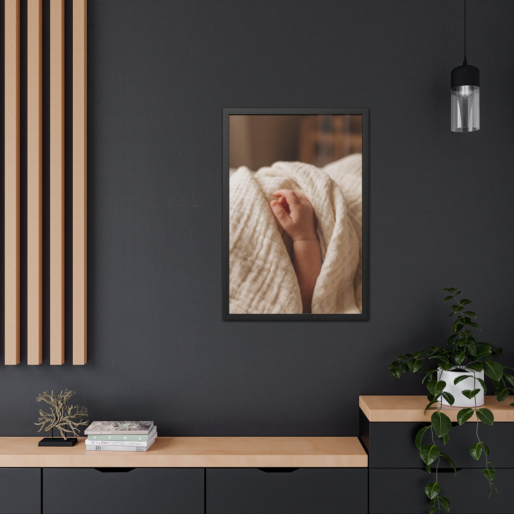 Framed Poster - Tender Newborn Hand (8×12, 9×11, 11×14... |...