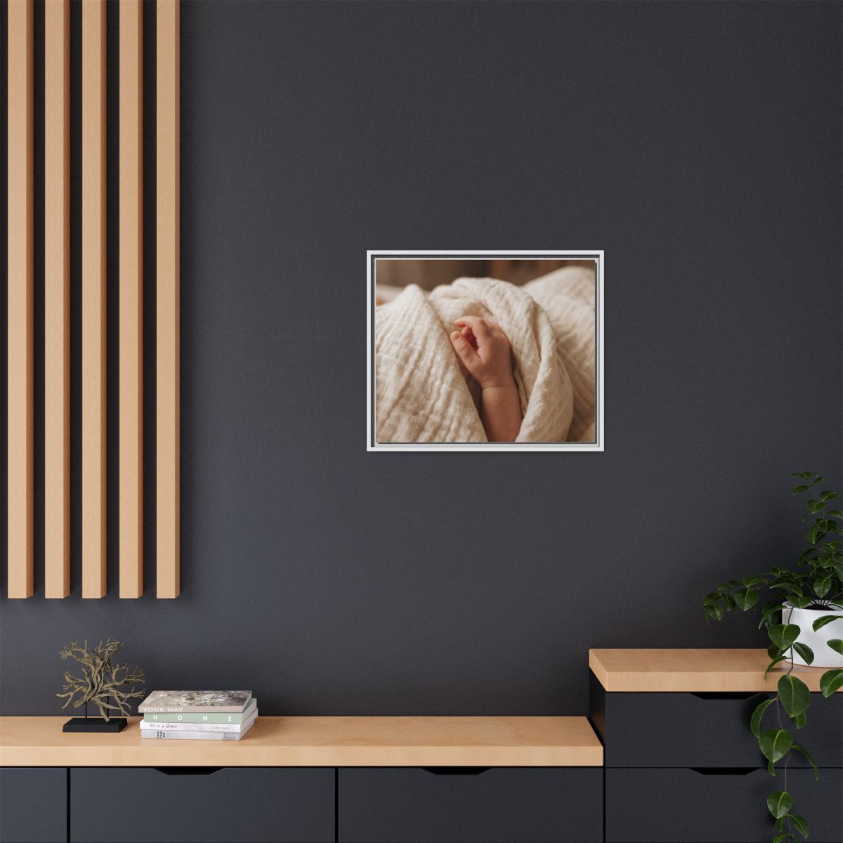 Framed Matte Canvas - Neutral Nursery — White / 1.25"