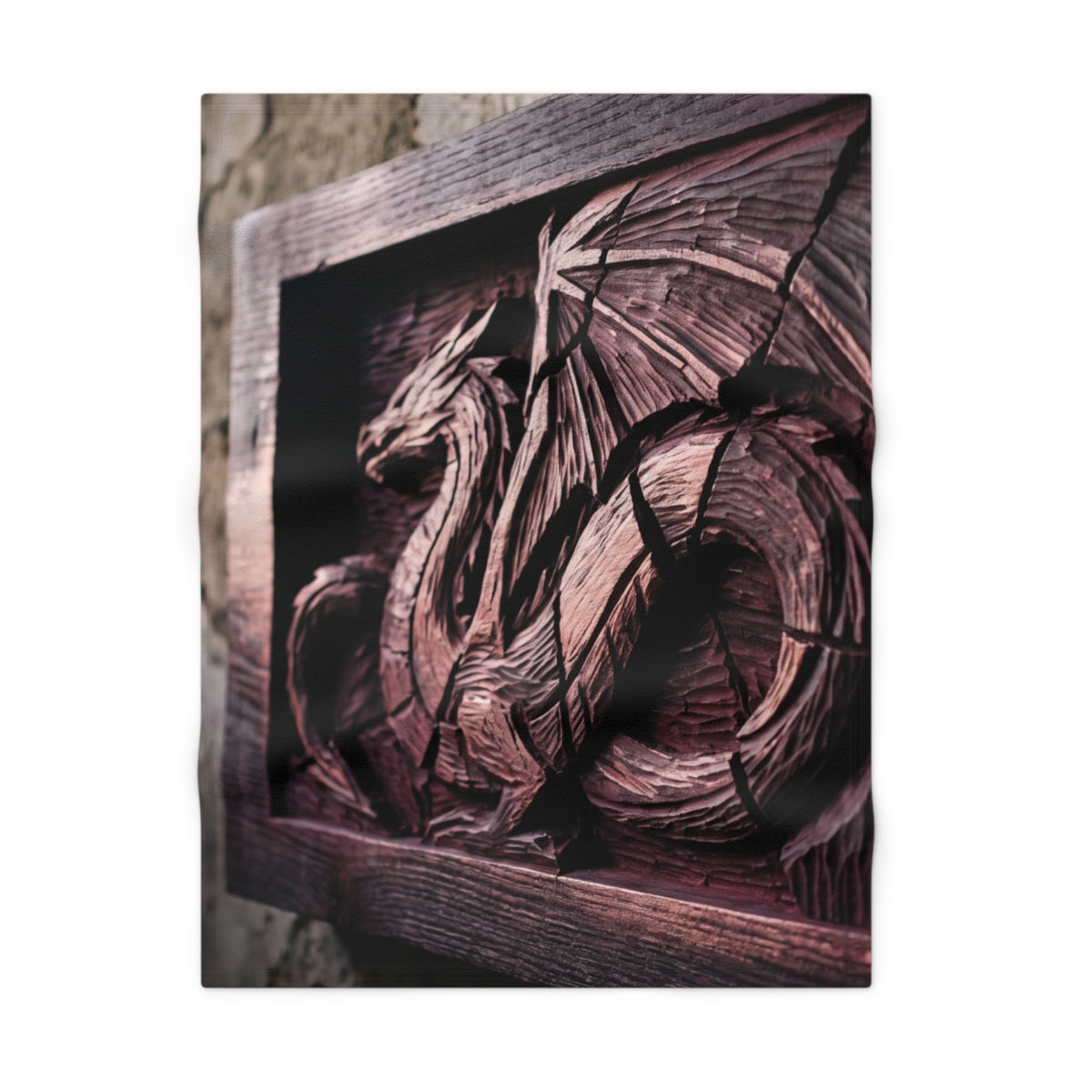Carved Timber Dragon Bas-Relief Baby Blanket