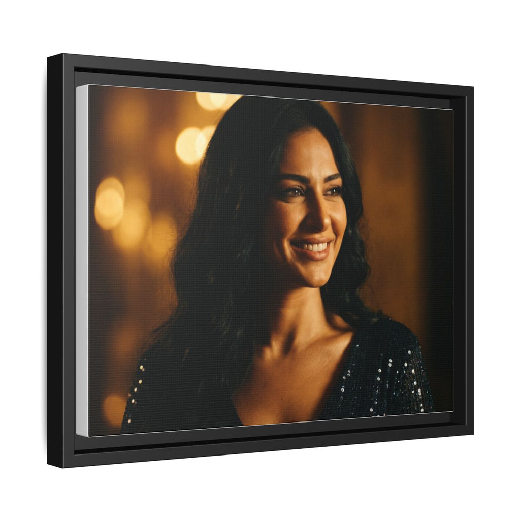Framed Canvas Art - Golden Glamour — Black / 1.25"