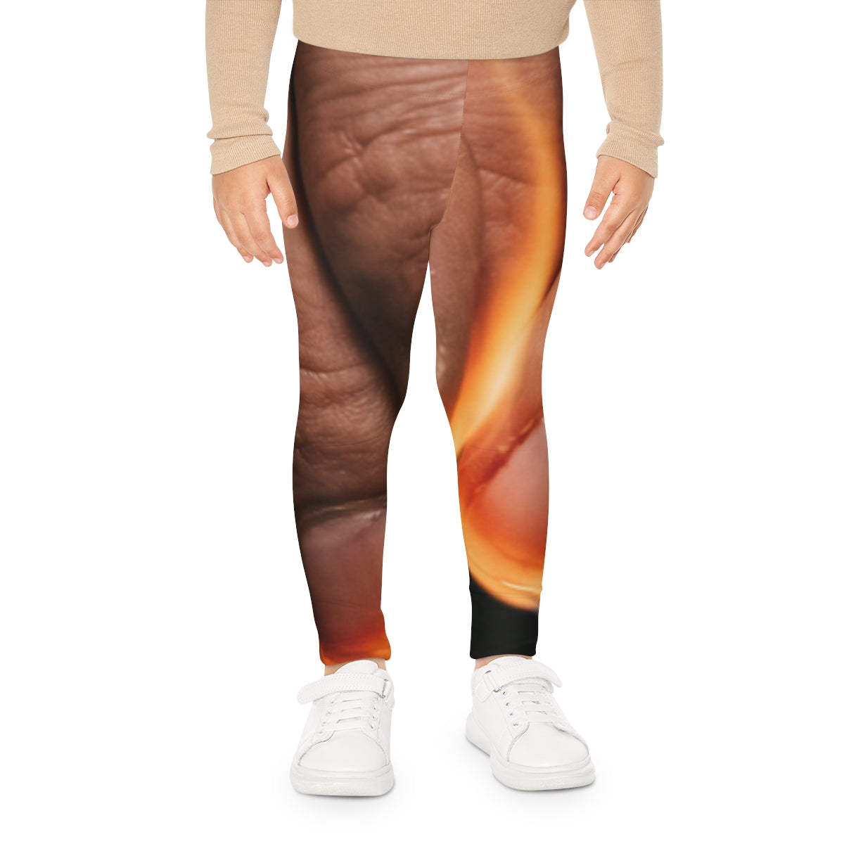Kids Leggings with Candle Flame Art