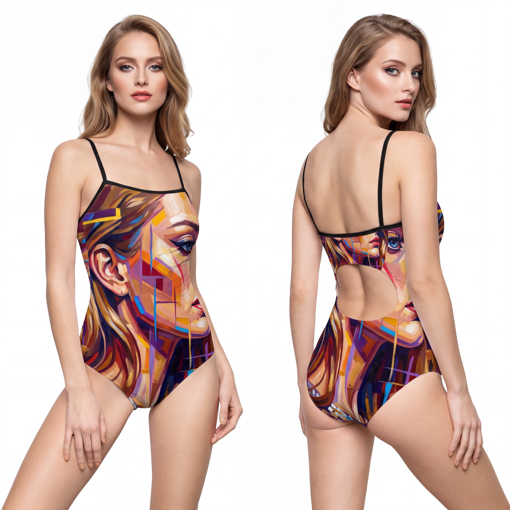 Women's One-Piece Swimsuit - Shattered Elegance | Echovira...