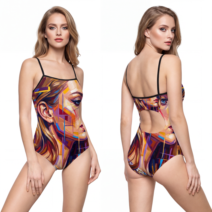 Women's One-Piece Swimsuit - Shattered Elegance