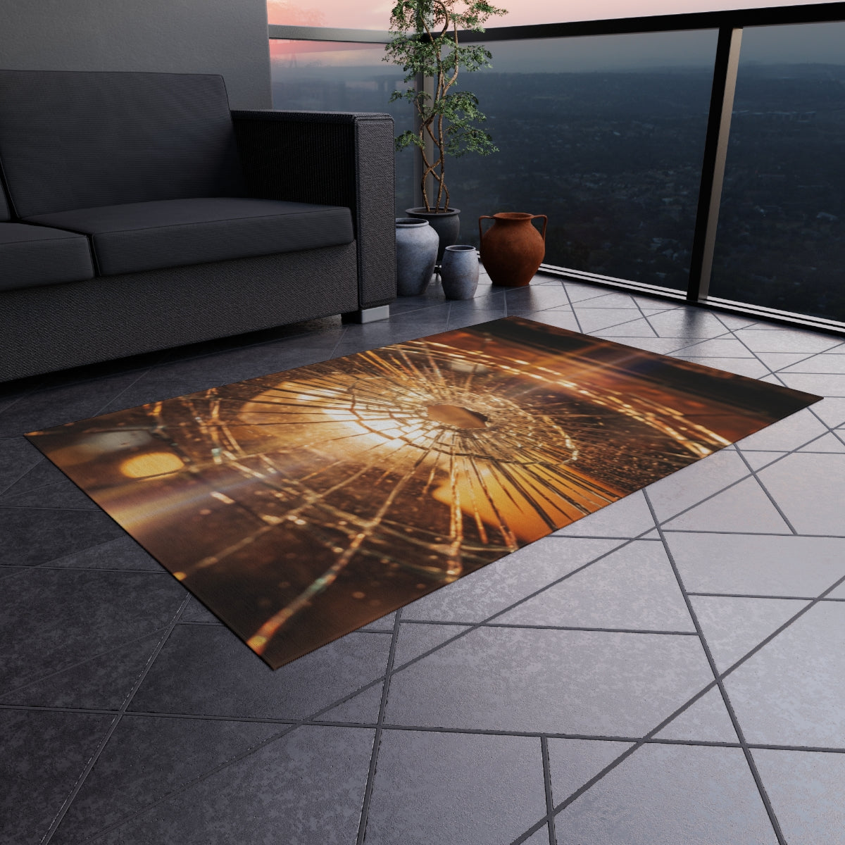 Outdoor Rug - Fractured Glow | Echovira Gallery