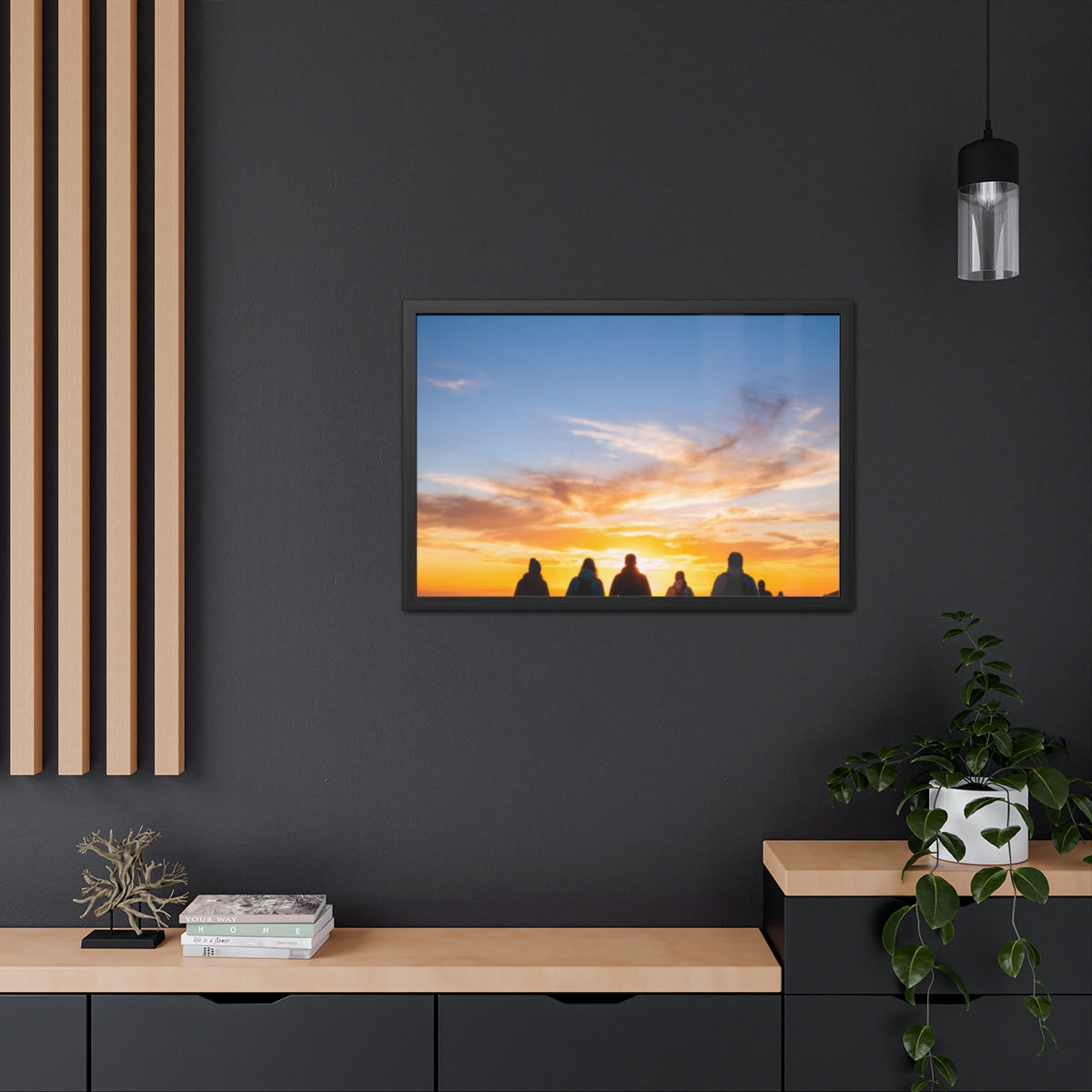 Framed Poster - Sunset Silhouette — Landscape