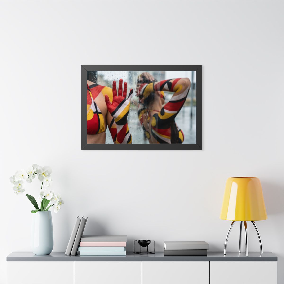 Framed Horizontal Poster - Urban Prism Abstract Body Paint...