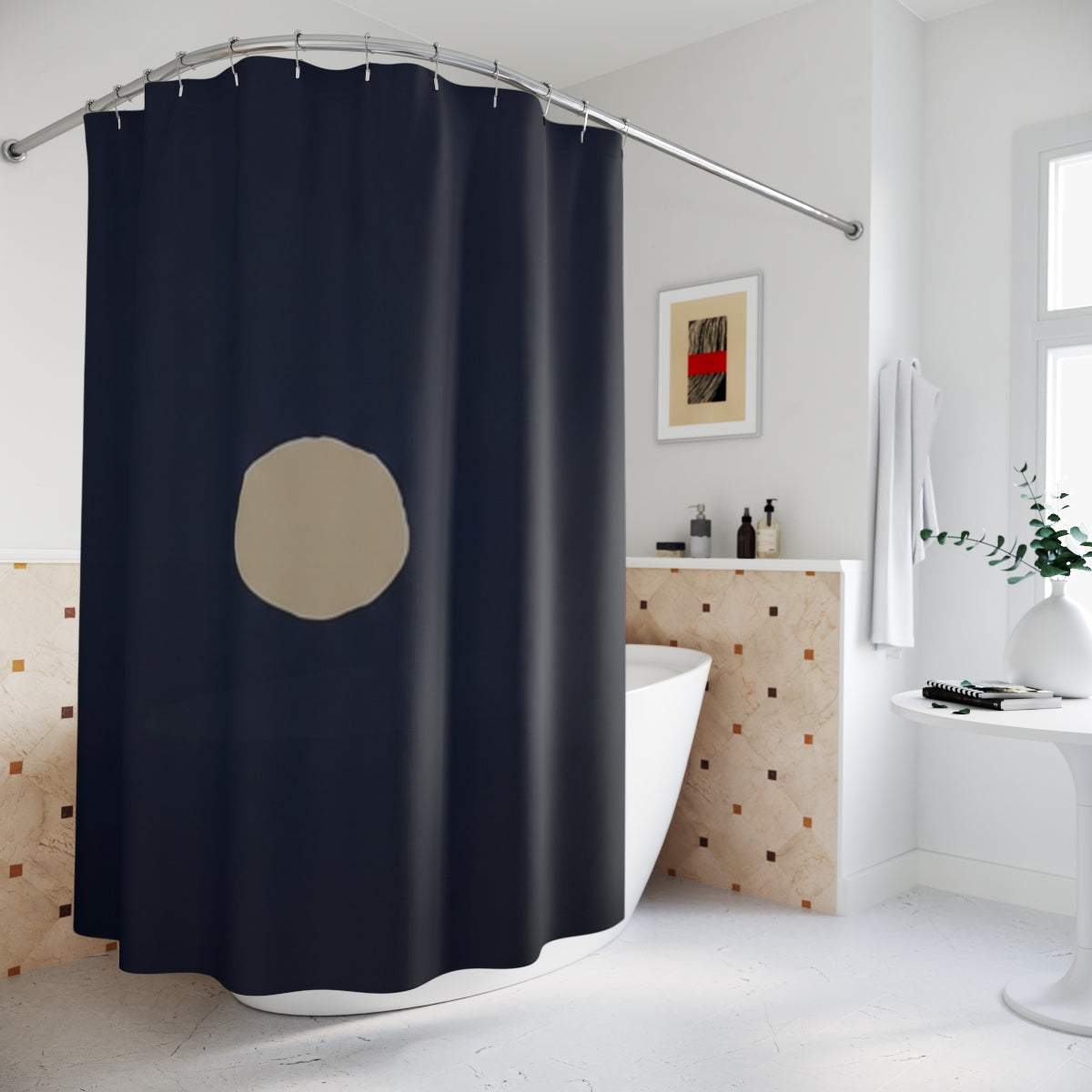 Shower Curtains - Luminous Void Minimalist Bathroom |...
