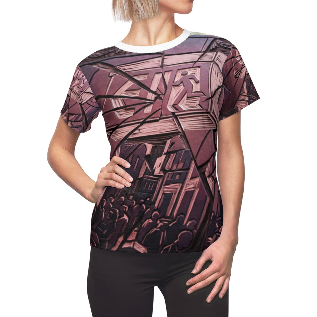 Women's Cut & Sew Tee - Carved Cityscape | Echovira Gallery