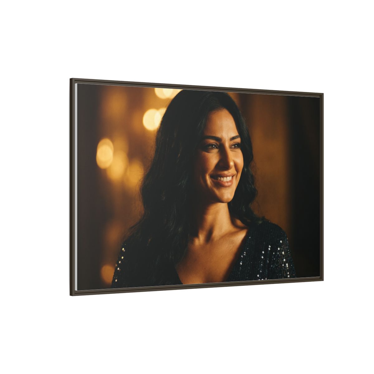Framed Canvas Art - Golden Glamour — Espresso / 1.25"
