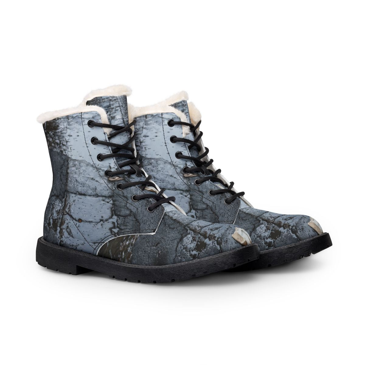 Men's Fur and Leather Boots - Forgotten Silk Alleyway Fine...