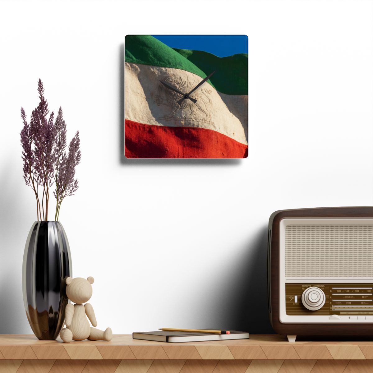 Acrylic Wall Clock - Vintage Persian