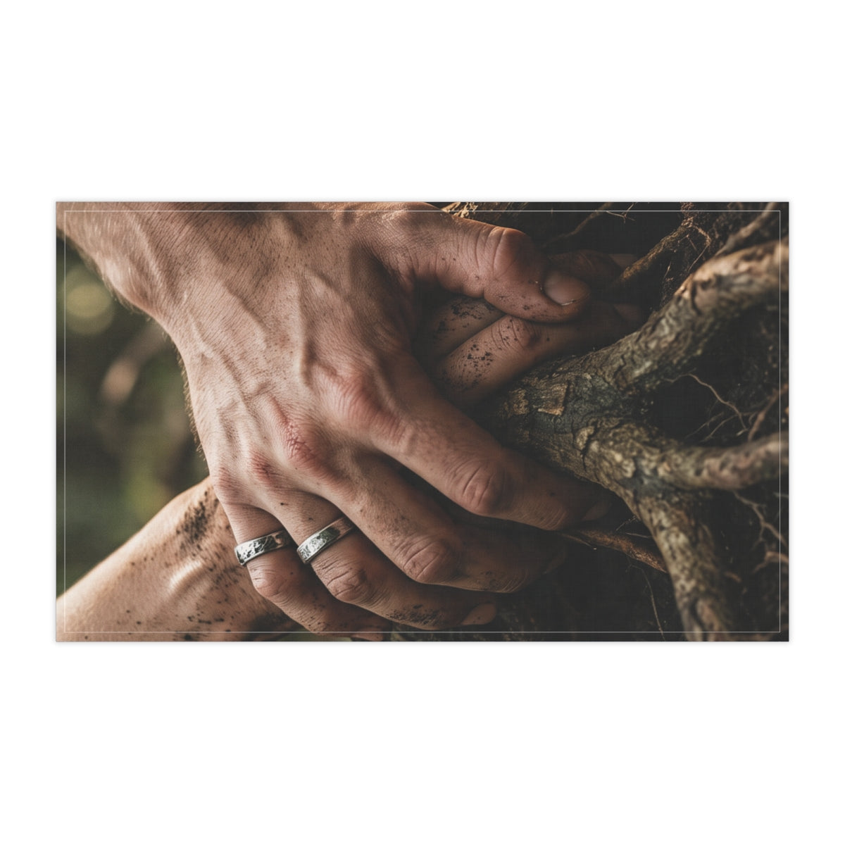 Tea Towels with Forest Roots and Hands Art