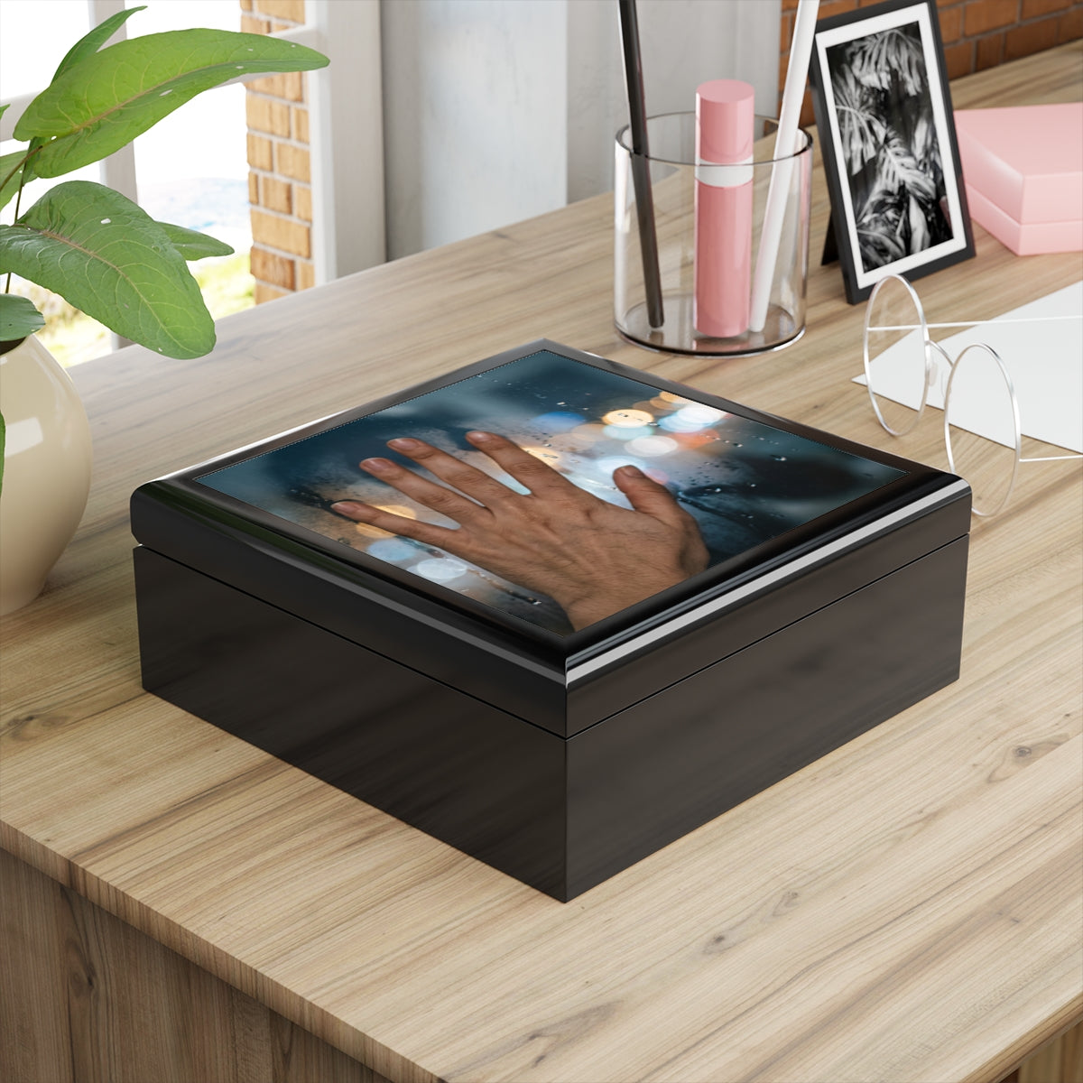 Rainy City Window Art Jewelry Box