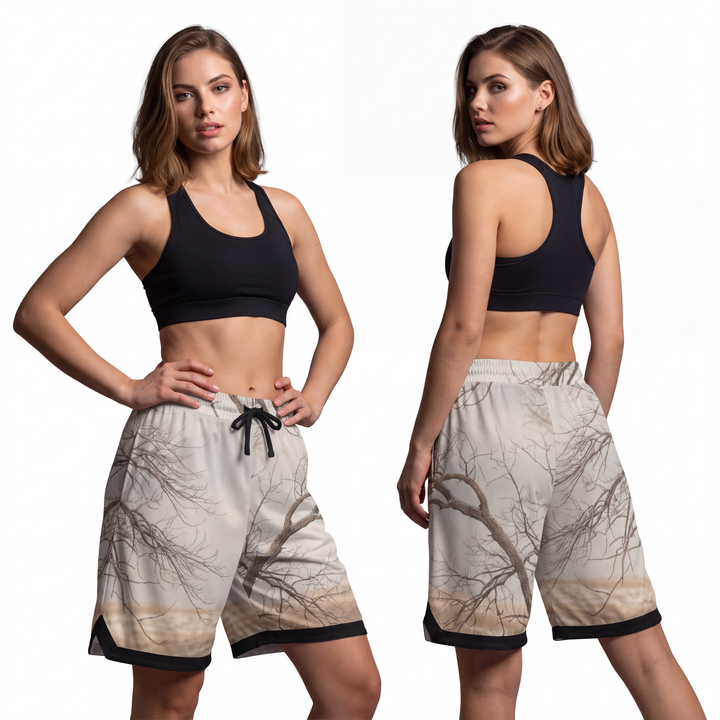 Basketball Rib Shorts - Winter Branch Solitude Landscape