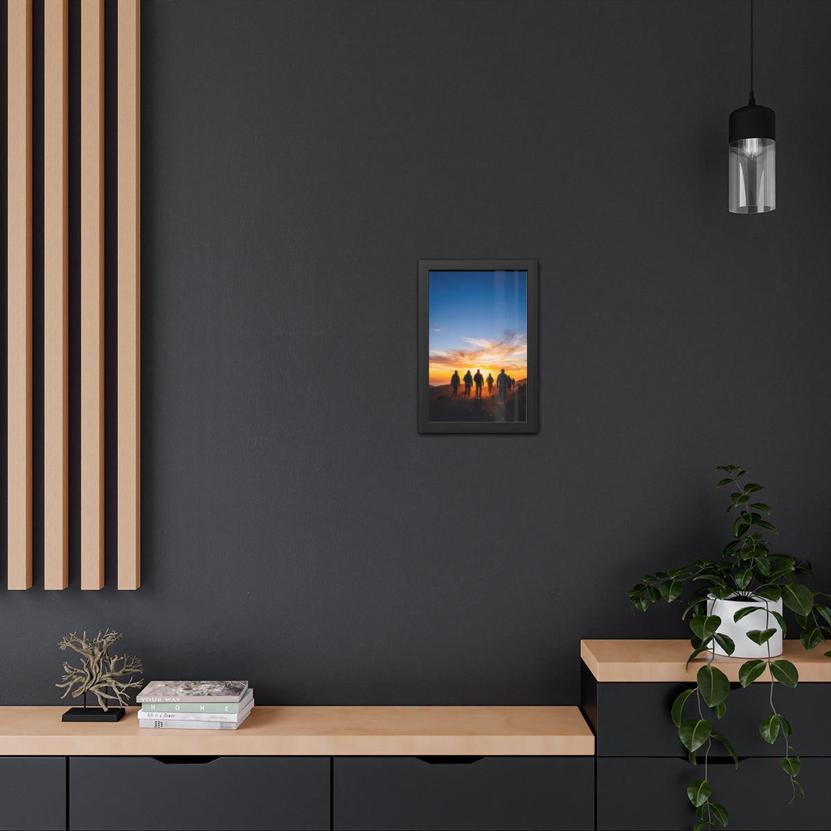 Framed Poster - Sunset Silhouette — Portrait