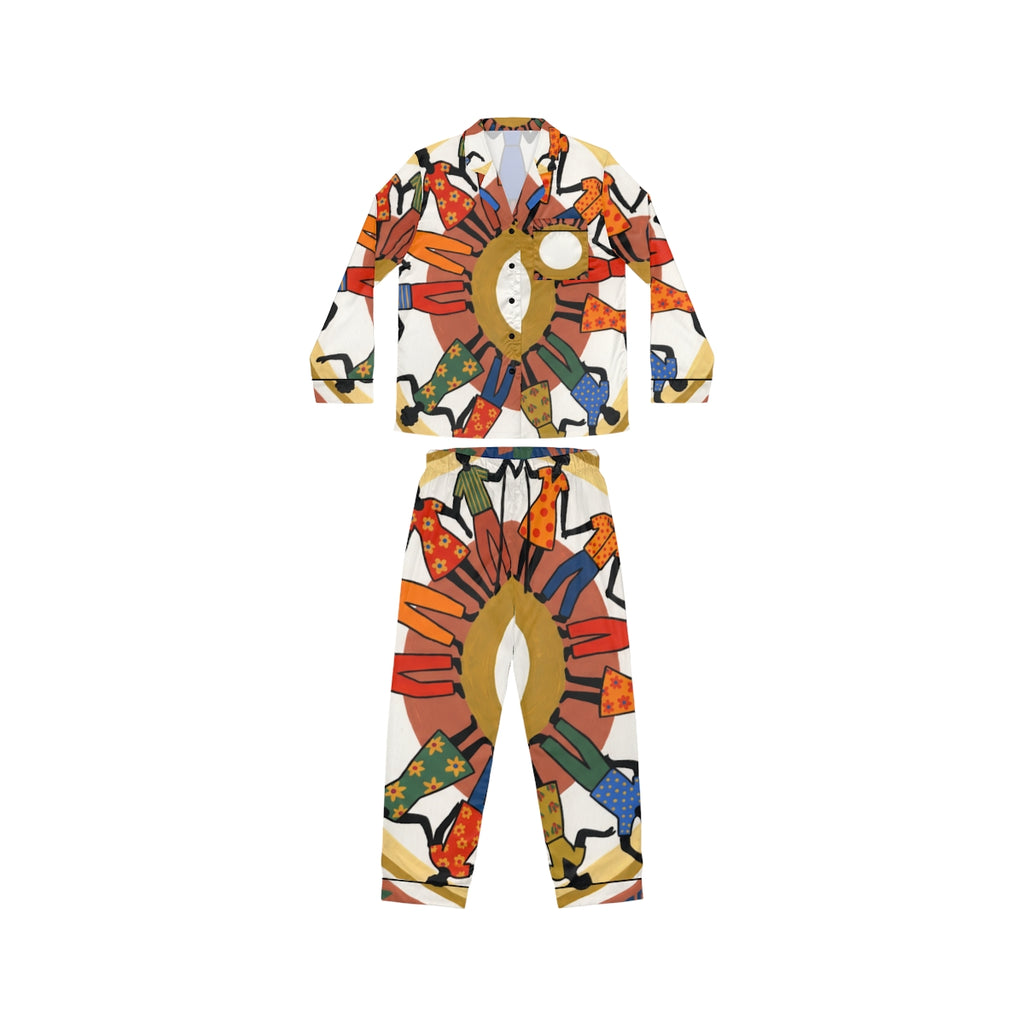 Women's Satin Pajamas - Unity Mandala Folk Art | Echovira...