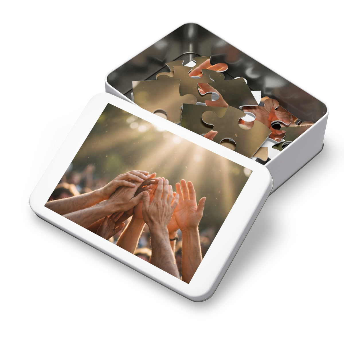 Jigsaw Puzzle with Tin - Golden Rays of Unity Wall Art (30...
