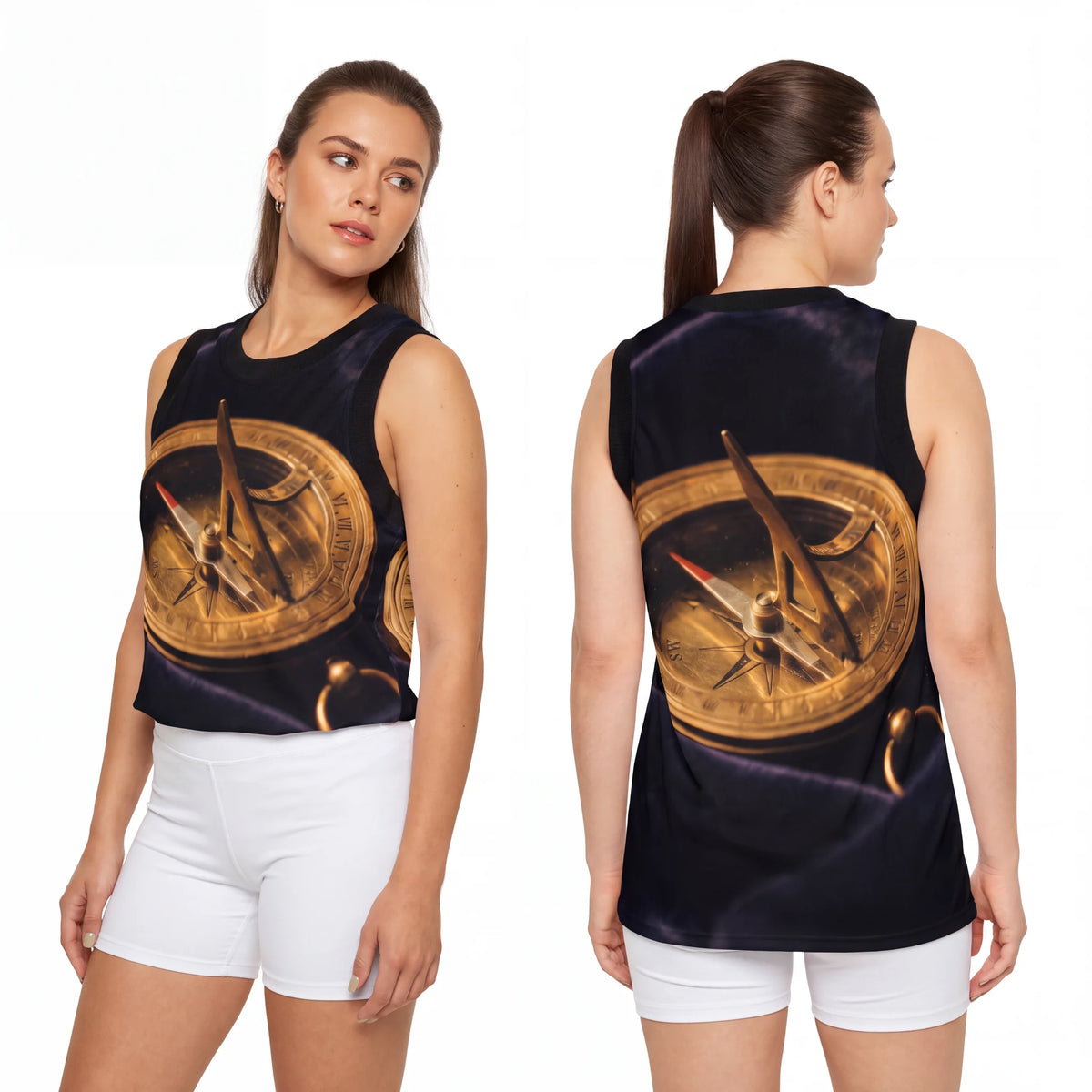 Women's Basketball Jersey Brass Sundial Art
