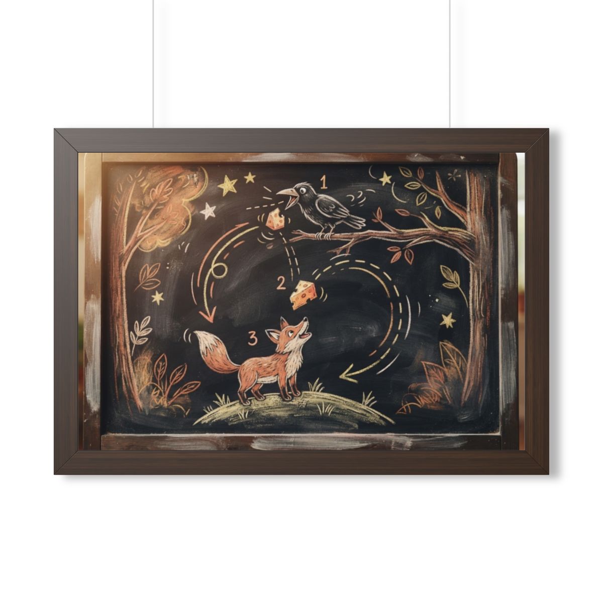 Framed Horizontal Poster - Storybook Slate — Walnut (14×11...