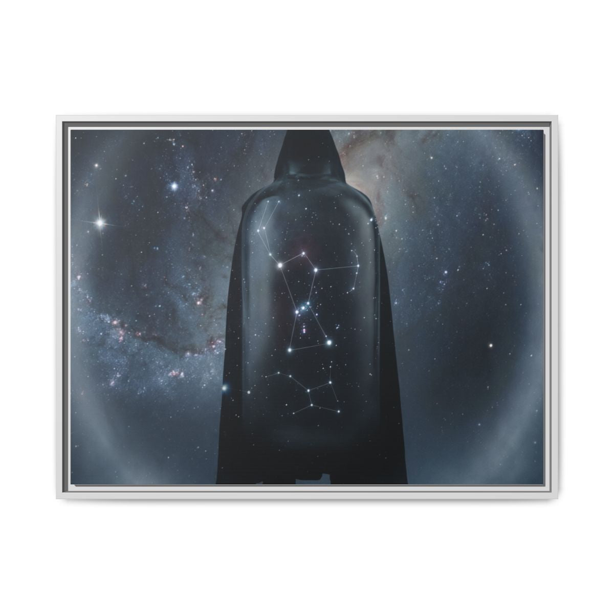 Framed Matte Canvas - Cosmic Sentinel — White / 1.25" (10×8, 12×9, 14×11, 16×12, 20×10, 18×12, 20×16, 24×16, 24×18, 36×12, 24×20, 32×16, 30×20, 30×24, 32×24, 48×16, 36×24, 48×24, 40×30, 60×20, 48×32, 60×30 & 60×40)
