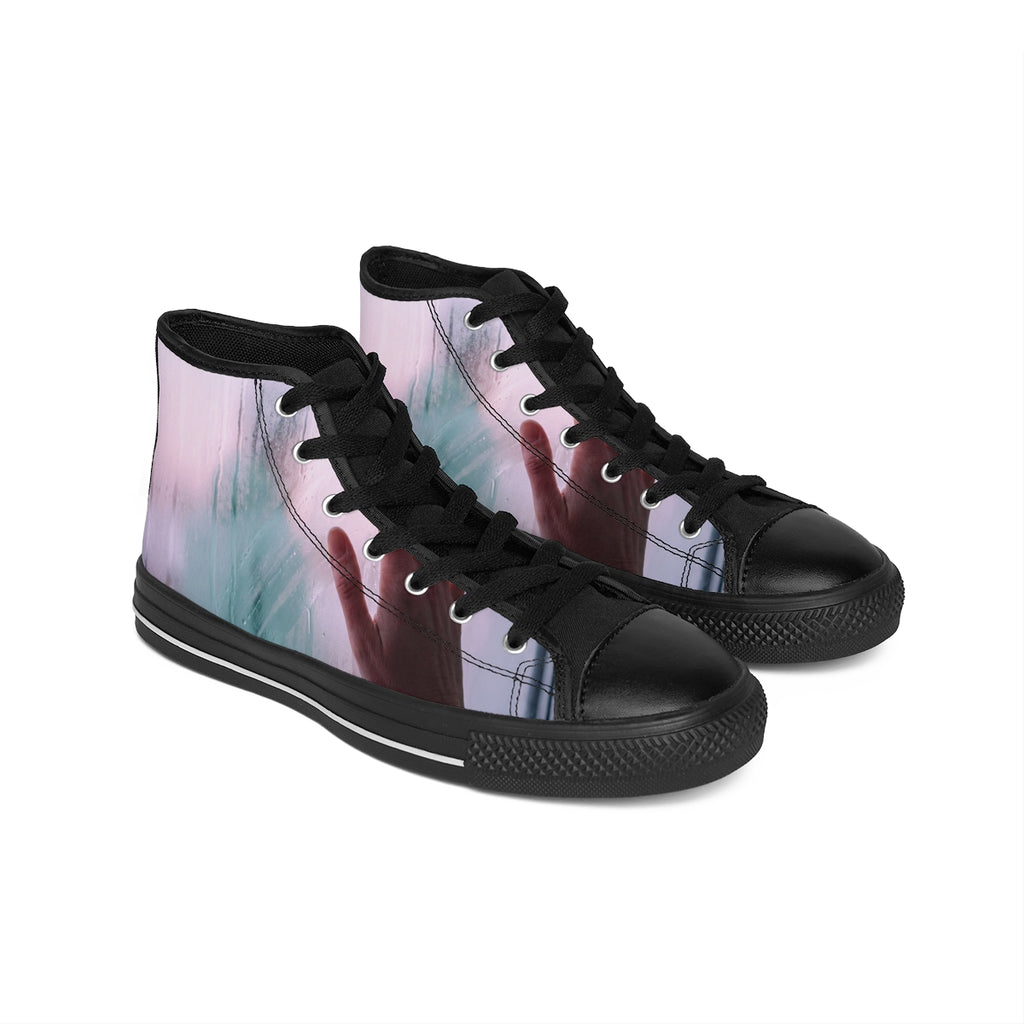 Women's Classic Sneakers with Misty Glass Hand Art