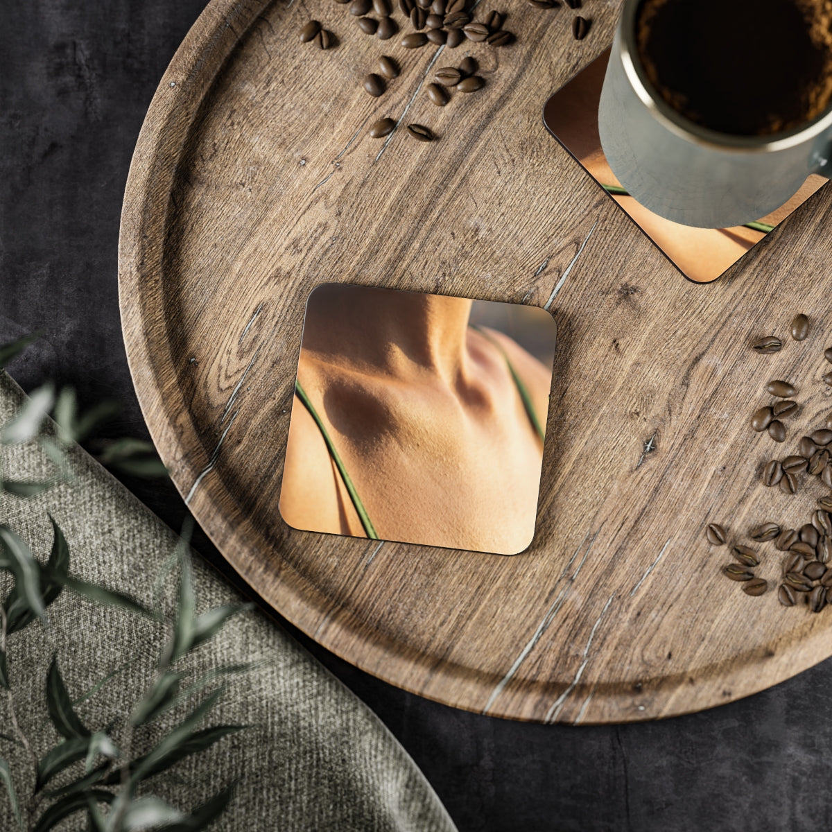 Golden Hour Coasters - Elegant Bar Accents (1 & 4 pcs) |...