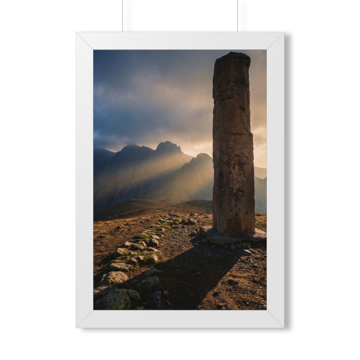 Framed Vertical Poster - Mystic Monolith Ancient Persian......